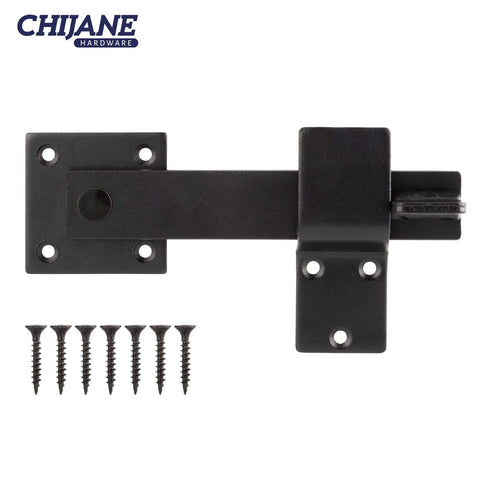 Heavy Duty 6 Inch Farm Flip Gate Latch For Outdoor Wood Fence And Barn Doors, Solid Black Gate Lock Hardware, with screws included