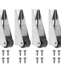Tough As Nails Heavy Duty Sliding Door Roller Wheels For Closets And Bookcases Silent Swivel Track Casters With Reinforced Steel Screws Included, silver steel wheels and screws.