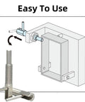Beefy M12 Retractable Indexing Plunger Pin 2 Pack Slick Telescopic Locking Hardware Heavy Duty Stainless Steel L Handle shown in use diagram.
