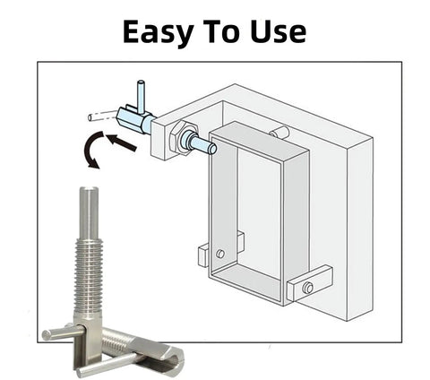 Beefy M12 Retractable Indexing Plunger Pin 2 Pack Slick Telescopic Locking Hardware Heavy Duty Stainless Steel L Handle shown in use diagram.