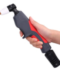 PT31 Plasma Torch Head With Anti Slip ABS Handle for Cut 50, showing copper nozzle and switch in hand