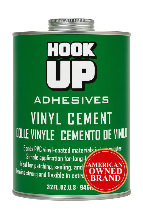 Go To Vinyl Cement Adhesive Heavy Duty Waterproof Fast Dry Bond For Pools Inflatables PVC Air Mattresses 32 OZ can