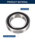 HiPicco 6804-2RS deep groove ball bearing, 20x32x7mm, chrome steel double rubber seal, front view