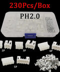Awesome 230 Pc Jst Ph 2.0 Wire Terminal Kit With 2.0mm Pitch For 2P 3P 4P 5P Housing Pin Headers And Male Female Soldering Connectors Perfect Diy Electronics Projects Plus Super Easy To Install Great Value Bundle, 230-piece PH2.0 connector kit in plastic box