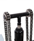 Heavy Duty Hydraulic Material Lift Stacker With Adjustable Forks, 440 Lbs Manual Pallet Jack Lift Cart close-up of chain drive mechanism.
