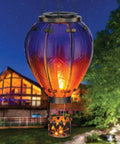 Purple Solar Hot Air Balloon Lantern Hanging LED Lit Outdoor Light For Garden Patio And Pathway Waterproof Portable Decorative Lamp Made Of Metal And Glass