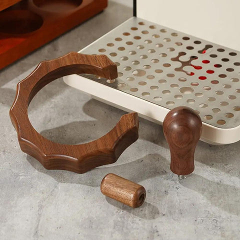 Solid Wood Anti Scald Guard For GemiLai 3145 Brew Head And 3006 Steam Knob on kitchen counter