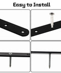 Beefy Heavy Duty Stainless Steel L Brackets For Shelves Set Of 4 with screws and anchors, black finish, easy installation demonstration