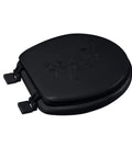 Soft Padded Toilet Seat With Comfy Sponge Cushion Easy To Install Durable Polypropylene Build Non Slip Hinges Embroidered Style