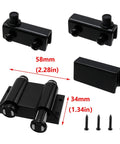 Stainless Steel Glass Door Pivot Hinge With Magnetic Catch Closure And Clamp Set For 5 to 6 Millimeter Glass ABS Black Finish