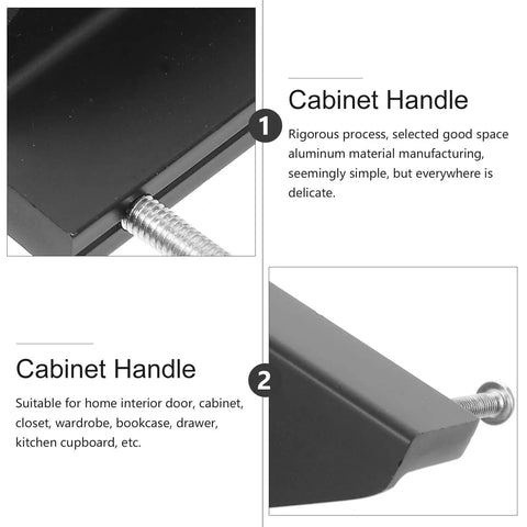 Detail of Triangle Cabinet Pulls Set Of 4 Black Aluminum Drawer Handles 64 Mm Center To Center Mounting Ideal For Kitchen Cabinets
