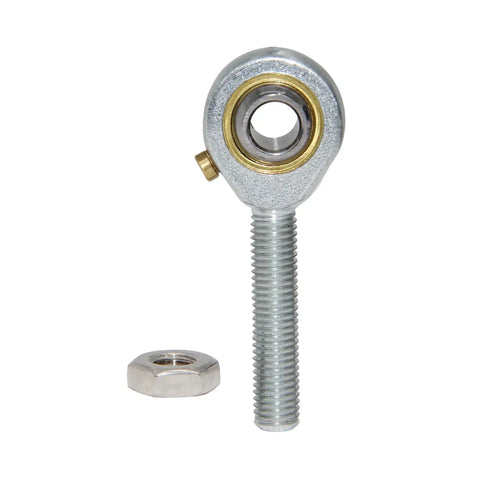Rod End Bearings With Quarter Inch Bore And Quarter Twenty Eight Right Hand Thread, Jam Nuts Included, Pre Lubricated Spherical Ball Joint, Pack Of Four For Precise Linkage, CNC Applications, Handles Up To 13 Degree Misalignment, Steel Body