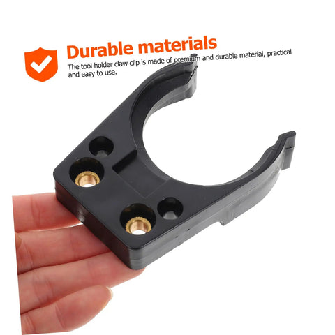 Tool Holder Clamp For Woodworking Engraving Machines Automatic Change System With Strong Clamping Force Heavy Duty Durable Aluminum Body Easy Quick Change Clip For Precise Engraving Projects, black clamp in hand