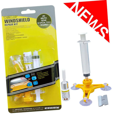 Car Windshield Repair Kit For Chips And Scratches, Quick Fix Auto Glass Crack Repair Tool packaging and contents