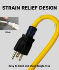 Heavy Duty 50 Feet 12/3 SJTW Outdoor Extension Cord NEMA 6 20 P R 20A 250V Yellow 12 Gauge Copper Power Cable For Indoor And Outdoor Use Tools And Equipment Weatherproof And Rugged T Blade Female Connector with strain relief design