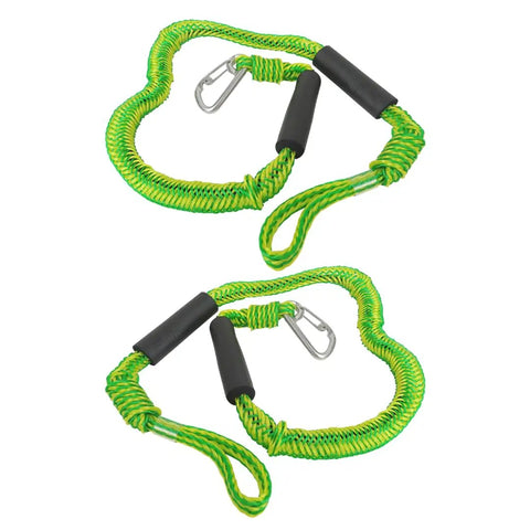 Master Chill Marine Docking With These 4 Foot Green Bungee Dock Lines Featuring Heavy Duty Stainless Clip Rock Solid Boat And Jet Ski Tether No Knot Rope For Kayak Pontoon Or Dinghy Easy Setup.
