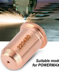 220480 copper nozzle tip from Ten Piece Plasma Cutter Torch Consumables Kit Includes Five Electrodes And Five Nozzle Tips for cutting metal