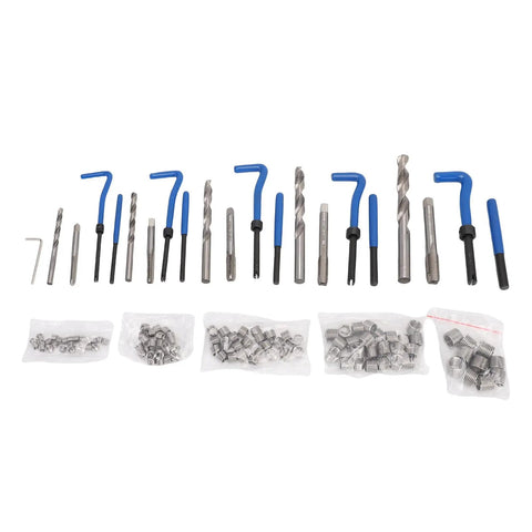 Jiawu 131 Piece Metric Thread Repair Kit With Sturdy Helicoil Tools For Auto Jobs, Includes M5 To M12 Inserts, Taps, Drill Bits And Wrench Easy fix kit with drill bits and inserts