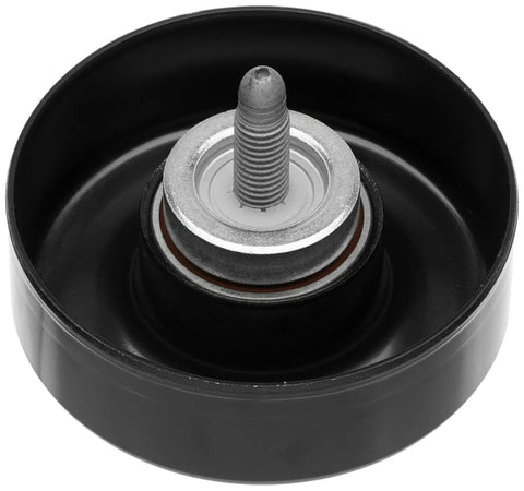 Freightliner MT45 Idler Pulley With Bolt 2020 2021 6.0L V8 Gas Engine Replacement 36299 side view showing bolt and groove detail