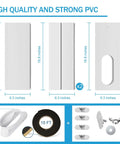 Portable Air Conditioner Window Kit with Adjustable Window Seal and Sliding Track, Includes 4 Plates, 5.9 Inch Hose Coupler
