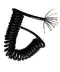 Heavy Duty Coiled Extension Cord With Ultra Flexible Spring Design Stretches Up To Massive Fifteen Foot Reach using 20AWG wiring.