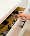 Drawer with 20 Pack RV Cabinet Door Latches And Drawer Latches 10 Lbs Pull Force Push To Close Grabber Catches installed inside