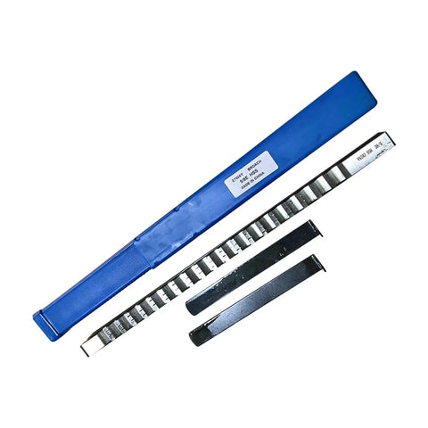 Push Type Keyway Broach Set 16mm and 18mm High Speed Steel Cutting Tool with blue case and metal broach bits displayed