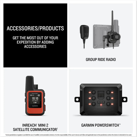 Accessories for Tread 2 Overland Edition Off-Road GPS Navigator For Tough Terrain, including radio, communicator, powerswitch.
