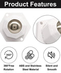 Self Adhesive Furniture Casters White 4 Pack Featuring Hella Smooth Rolling Wheels And No Sweat Setup with ABS material.
