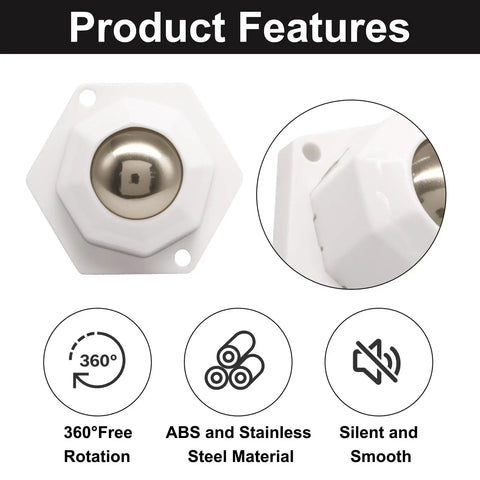 Self Adhesive Furniture Casters White 4 Pack Featuring Hella Smooth Rolling Wheels And No Sweat Setup with ABS material.