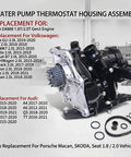Hella Solid Electric Water Pump Thermostat Kit With Premium Gaskets Zero Sweat Bolt On Swap For EA888 Gen3 2.0L assembly with gaskets and seals.