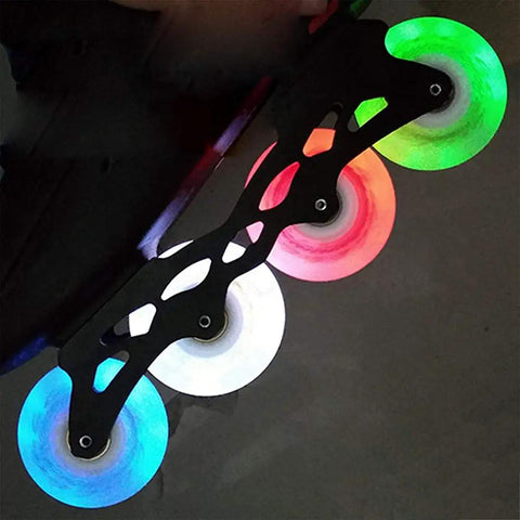 Inline Skate Wheels 8 Pack Replacement Set For Outdoor And Indoor Use, 72mm 76mm 80mm, Durable PU Wheels, LED light up