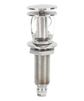 Retractable boat cleat, front view, 304 stainless steel, threaded mounting bolt