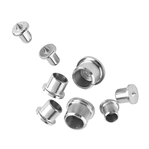 Eight Pack Hollow Dowel Centers For Woodworking, Steel Marking Tool Set, chrome plated A3 steel doweling accessories.
