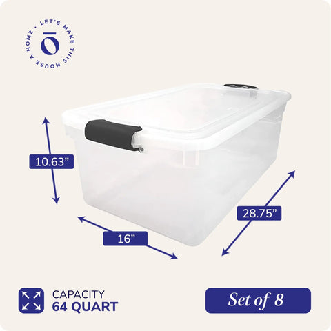Top Shelf Clear Stackable Storage Bins Featuring Secure Snap Lock Lids 64 Quart Capacity Containers For No Fuss Home Organization And Closet Sorting Made In The Usa