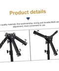 Folding Snare Drum Stand With Adjustable Height Tripod Base Heavy Duty Black Steel Practice Rack Quick Setup For Beginners showing multi-angle adjustments and strong, durable material.