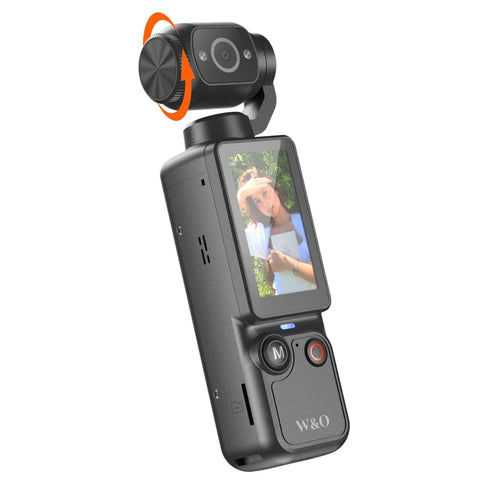 Pocket POV Camera With 180 Degree Rotating Lens, One-Tap Recording, 32GB Memory, 7 Hour Battery, Dark Gray, Display On