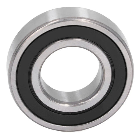 Rubber Sealed Deep Groove Ball Bearings Pack 3 Piece Kit With Various Sizes For Motors And Machinery Handling Radial And Axial Loads 6206 Rubber Seal Top Notch Durable High Capacity And Smooth Performance, black seal close-up