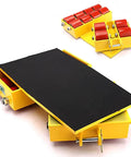 180 Degree Free Steering Equipment Mover Dolly Heavy Duty Trailer Transport Skate with smooth PU wheels and ergonomic grip.