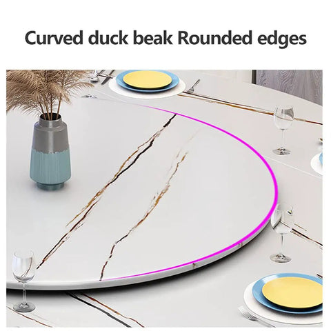 Heavy Duty Kitchen Lazy Susan Turntable With Glass Rotating Tray And Aluminum Swivel Base showing curved edges