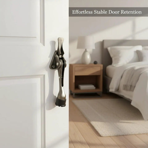 Foot Activated Door Stop With Weighted Base For Hands Free Entry Universal Fit For Standard Interior Doors Durable Zinc Alloy Floor Holder