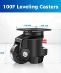 Heavy Duty Leveling Casters With Ratchet Arm 6600 Lbs Retractable Plate Swivel Workbench Castors dimensions