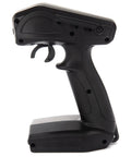 Side view of SLT3 3 Channel 2 4 GHz RC Radio Transmitter Only With Adjustable Steering Trim Throttle Limits And Steering Rate