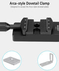 Arca-style dovetail clamp designed for Dovetail Adapter Plate With Clamp For Vixen Style Saddles, Arca Swiss Compatible Mount Base.