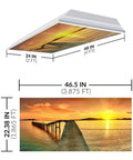 2x4 Fluorescent Light Covers For Classroom Ceiling Fixtures Beach Vibe 4 Pack, 22.38 Inches By 46.5 Inches, Easy Slip-In Panels