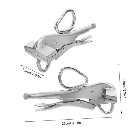 Adjustable Auto Body Sheet Metal Clamp Tool For Welding And Repair Tough As Nails Locking Pliers with Duckbill Design, dimensions shown