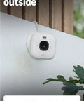 Tiny 2K Plus Plug In Indoor Security Camera Kit With Night Vision, Crisp Audio, Motion Alerts For Home And Pets, Dual Pack White mounted outdoors