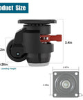 Heavy Duty 2 Inch Caster Wheels Set Of 4 With Ratchet Handle Leveling Casters Retractable Height Adjustable Total Capacity 2200 Lbs
