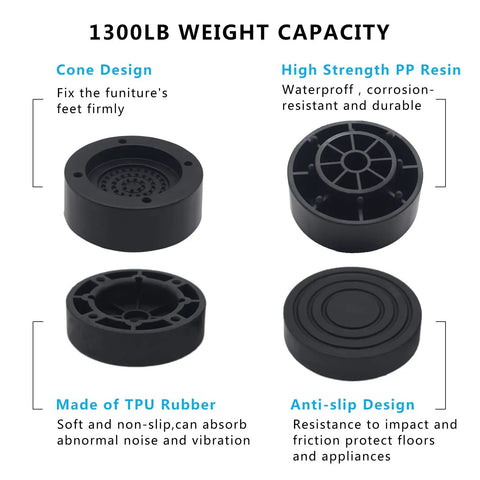 Rock Solid Furniture Risers Set Of Four Black Bed Lifts With Tough Heavy Duty Build Holds Up To Three Thousand Pounds killer wobble