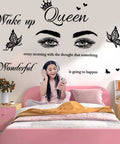 Wake Up Every Morning With The Thought Something Wonderful Is Gonna Happen Inspirational Quote Wall Decal in bedroom